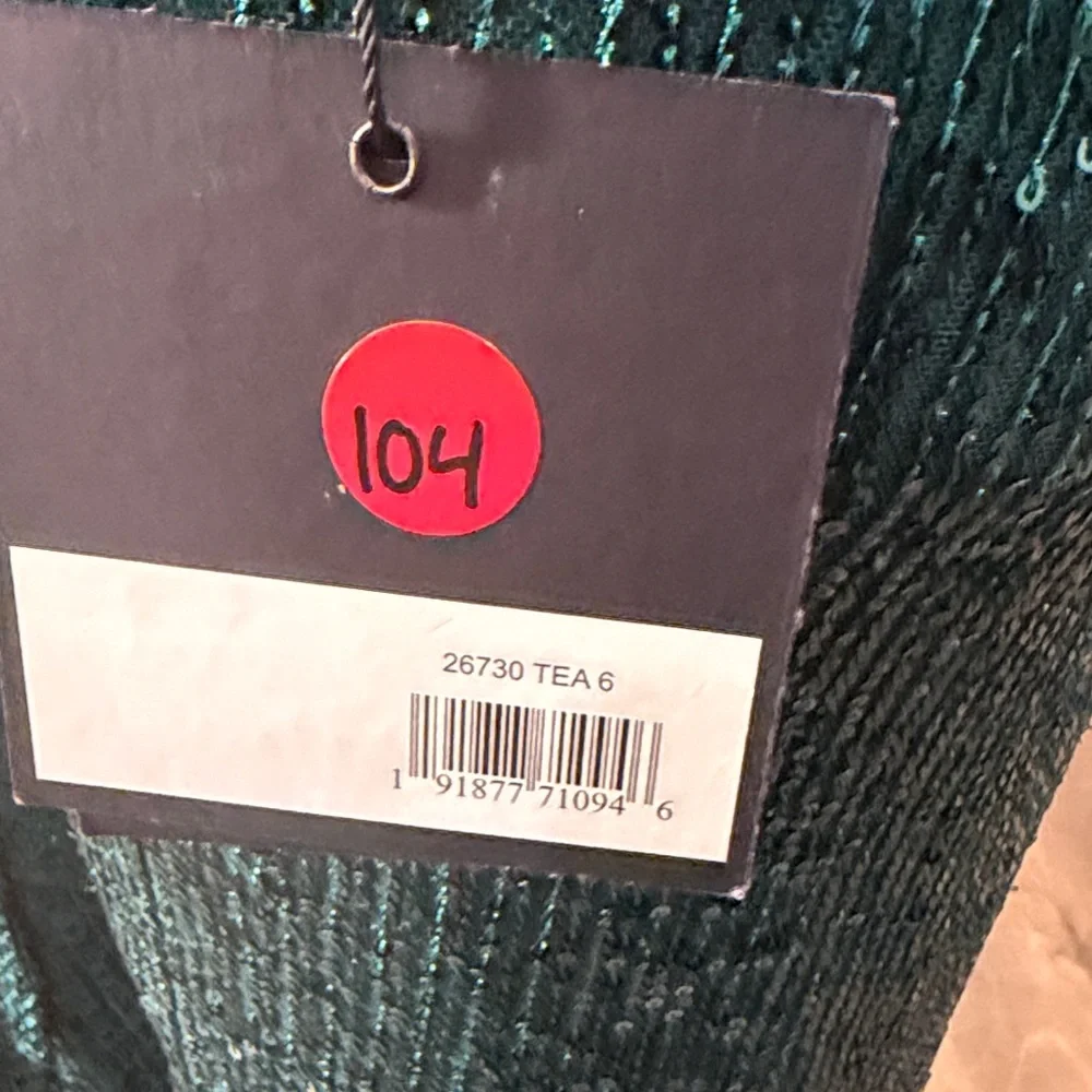 Mac Duggal Teal Sequin One-Shoulder Dress - Picture 3 of 9